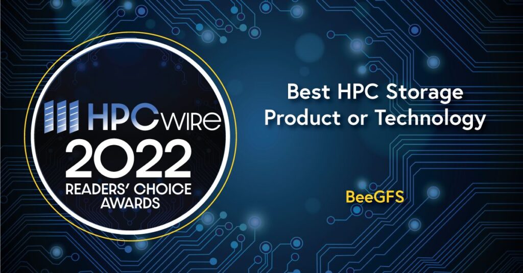 BeeGFS HPCwire 2022 Readers Choice Award